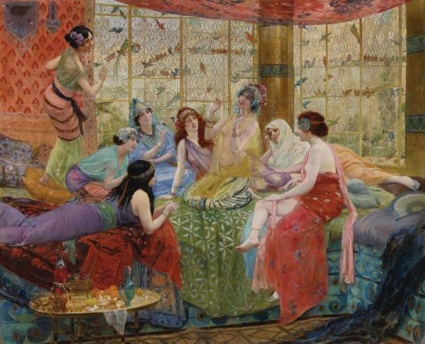 Georges Antoine Rochegrosse Harem Girls In An Aviary