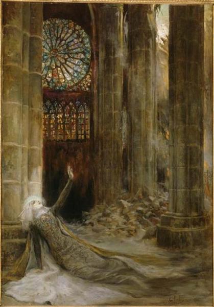 Georges Antoine Rochegrosse Interior Of A Cathedral
