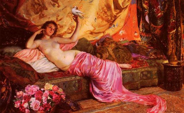Reclining Nude by Georges Antoine Rochegrosse Oil Painting Reproductions