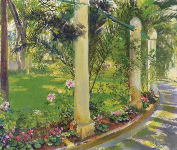 The Path Of Noria, Djenan Meryem In Algiers by Georges Antoine Rochegrosse