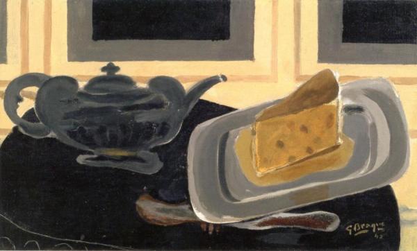 A Teapot And A Plate Of Cheese by Georges Braque