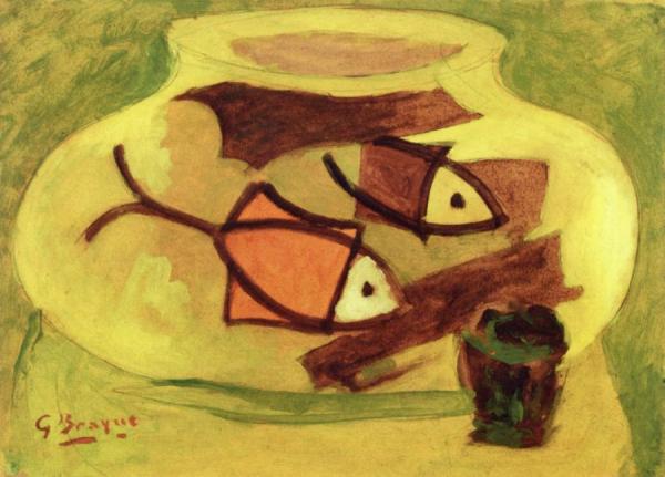 Aquarium And Glass by Georges Braque