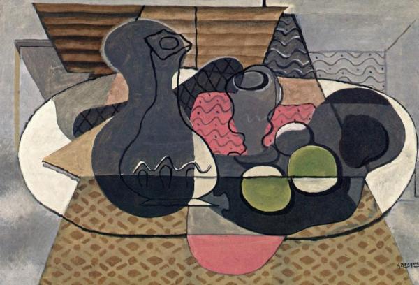 Carafe, Glass And Fruit by Georges Braque Oil Painting Reproductions
