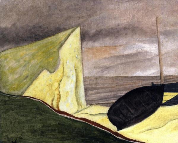 Cliff And Beached Boat by Georges Braque