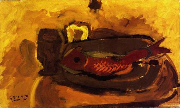 Glass And Fish by Georges Braque Oil Painting Reproductions