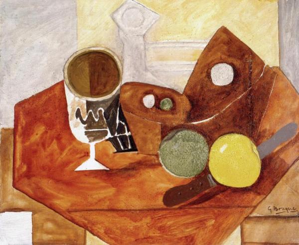 Glass And Fruit by Georges Braque