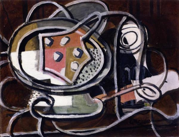 Glass And Fruit Bowl by Georges Braque
