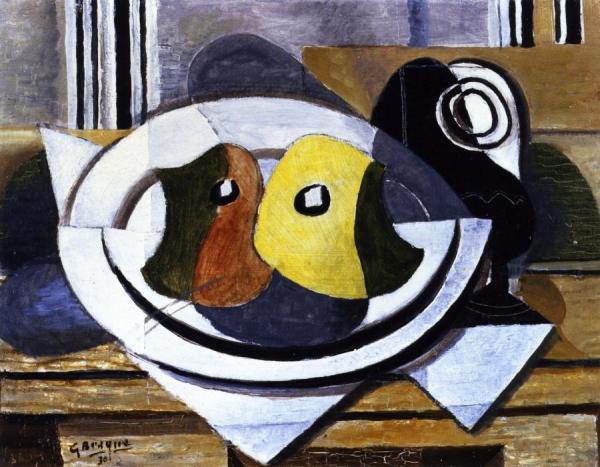 Glass And Plate Of Fruit by Georges Braque Oil Painting Reproductions