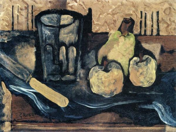 Glass, Fruit And Knife by Georges Braque