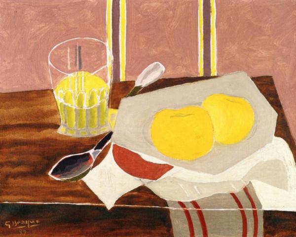 Glass, Fruit And Spoon by Georges Braque
