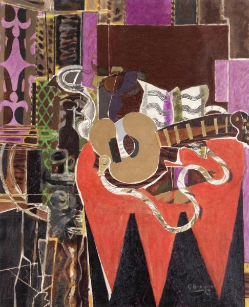 Mandolin And Score by Georges Braque Oil Painting Reproductions