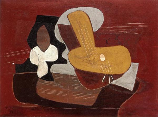 Mandoline And Musical Score by Georges Braque