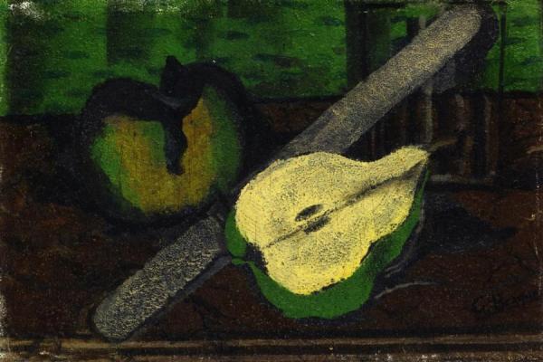 Pear, Apple And Knife by Georges Braque