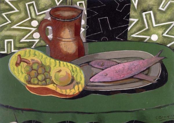 Still Life With Pink Fish by Georges Braque