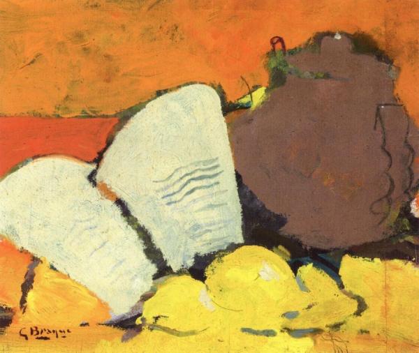 Teapot And Book by Georges Braque