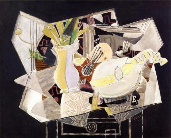 Vase, Palette And Mandolin by Georges Braque