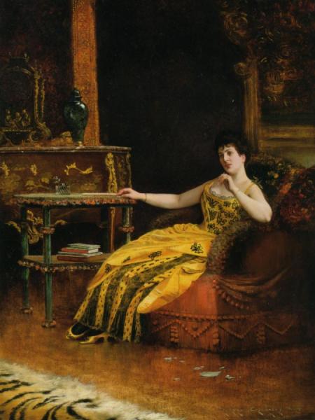 Contemplation by Georges Croegaert Oil Painting Reproductions