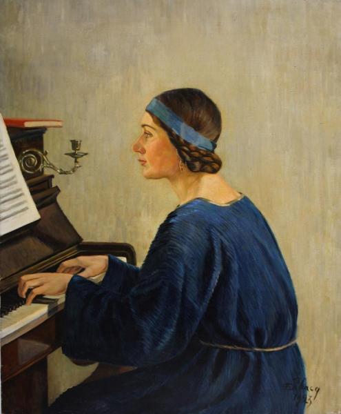 Le Portrait Bleu by Georges Emile Lebacq Oil Painting Reproductions