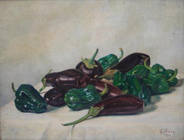 Peppers And Eggplants by Georges Emile Lebacq