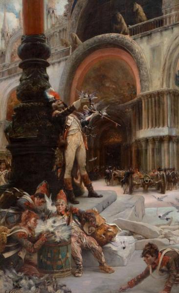 Napoleon's Troops In Front Of San Marco, Venice by Georges Jules Victor Clairin