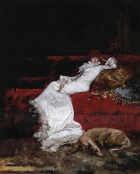 Portrait Of Sarah Bernhardt by Georges Jules Victor Clairin Oil Painting Reproductions