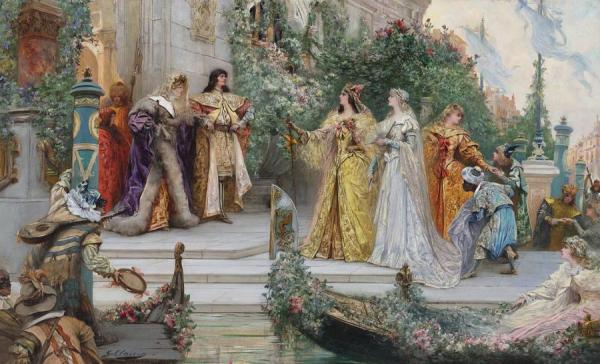 Georges Jules Victor Clairin The Arrival Of The Guests, Venice
