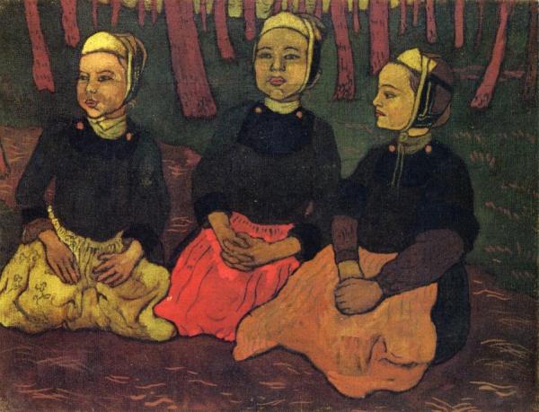 Georges Lacombe Three Breton Women In The Forest
