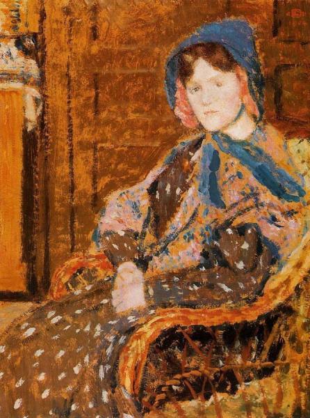 Seated Young Woman In A Blue Hat by Georges Lemmen