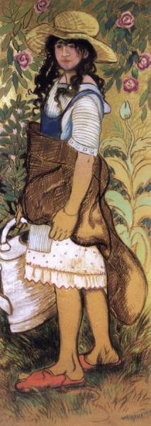 Girl With Watering Can by Georges Manzana Pissarro Oil Painting Reproductions