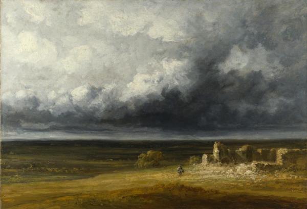 Stormy Landscape With Ruins On A Plain by Georges Michel