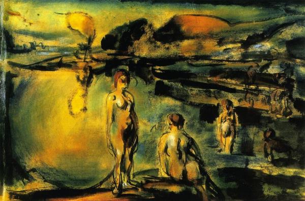 Bathing In A Lake by Georges Rouault