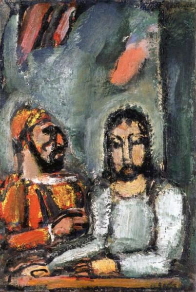Christ And The Hight Priest by Georges Rouault