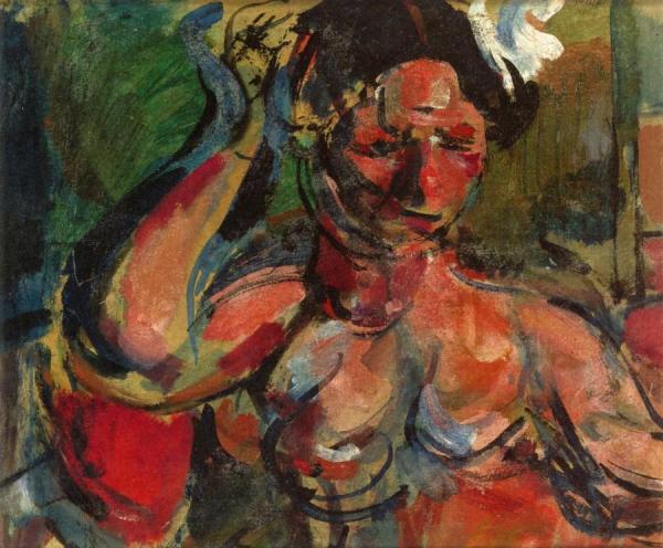 Leaning Woman With A White Flower by Georges Rouault Oil Painting Reproductions
