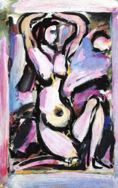 Nude With Arms Raised, Flowers Of Evil by Georges Rouault