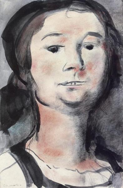 Portrait Of Mademoiselle Lebasque by Georges Rouault