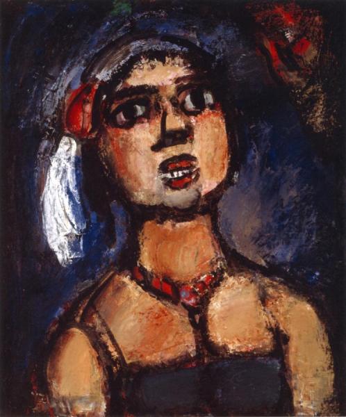 Singer With A White Plume by Georges Rouault