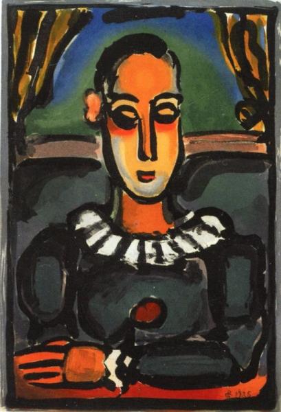 The Shooting Star Circus: Black Pierrot by Georges Rouault Oil Painting Reproductions