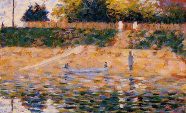 Boats Near The Beach At Asnieres by Georges Seurat