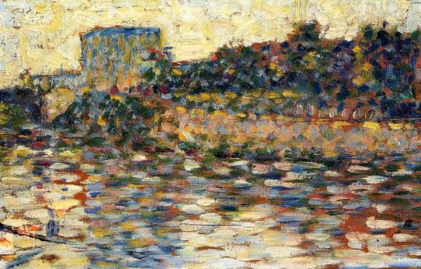 Courbevoie, Landscape With Turret by Georges Seurat