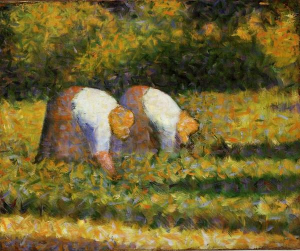 Farm Women At Work by Georges Seurat