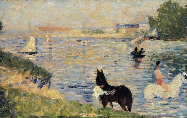 Horses In The Water by Georges Seurat