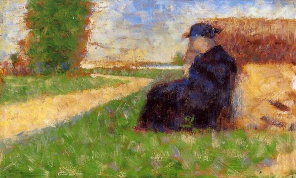 Large Figure In A Landscape by Georges Seurat
