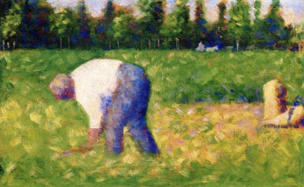 Peasant Working by Georges Seurat
