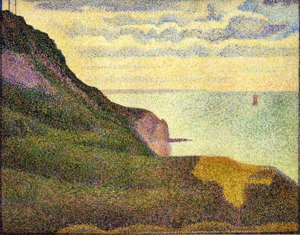 Port-en-bessin, The Semaphore And Cliffs by Georges Seurat