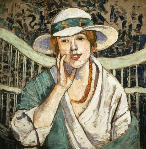 Georgette Agutte The White And Green Hat