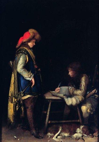 Gerard Ter Borch The Younger An Officer Dictating A Letter