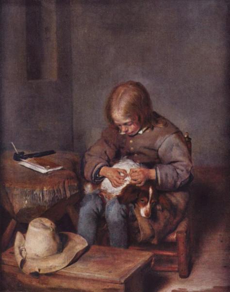 Gerard Ter Borch The Younger Chasse Aux Poux