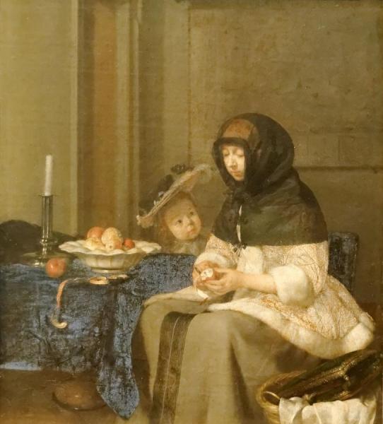 La Peleuse De Pommes by Gerard Ter Borch The Younger Oil Painting Reproductions