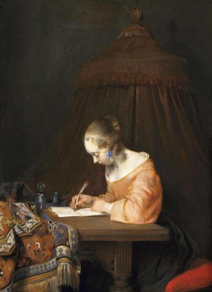 Gerard Ter Borch The Younger Woman Writing A Letter