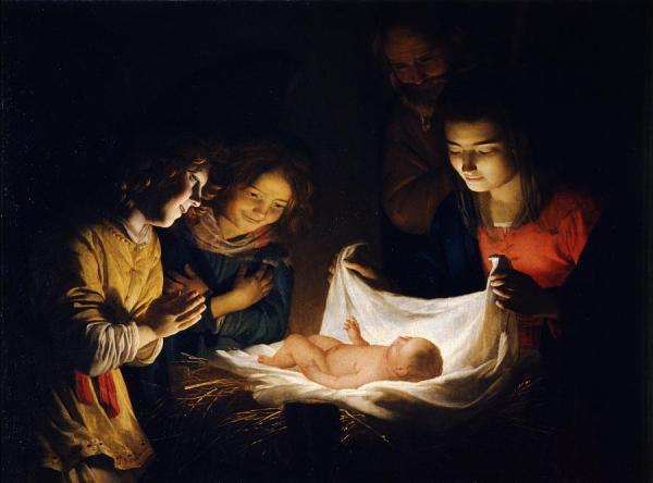 Adoration Of The Child by Gerard Van Honthorst
